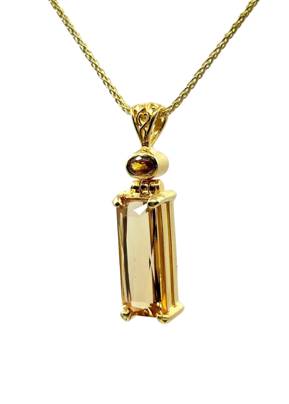 Golden Beryl + Yellow Sapphire, Vibrational Gemstone Pendant