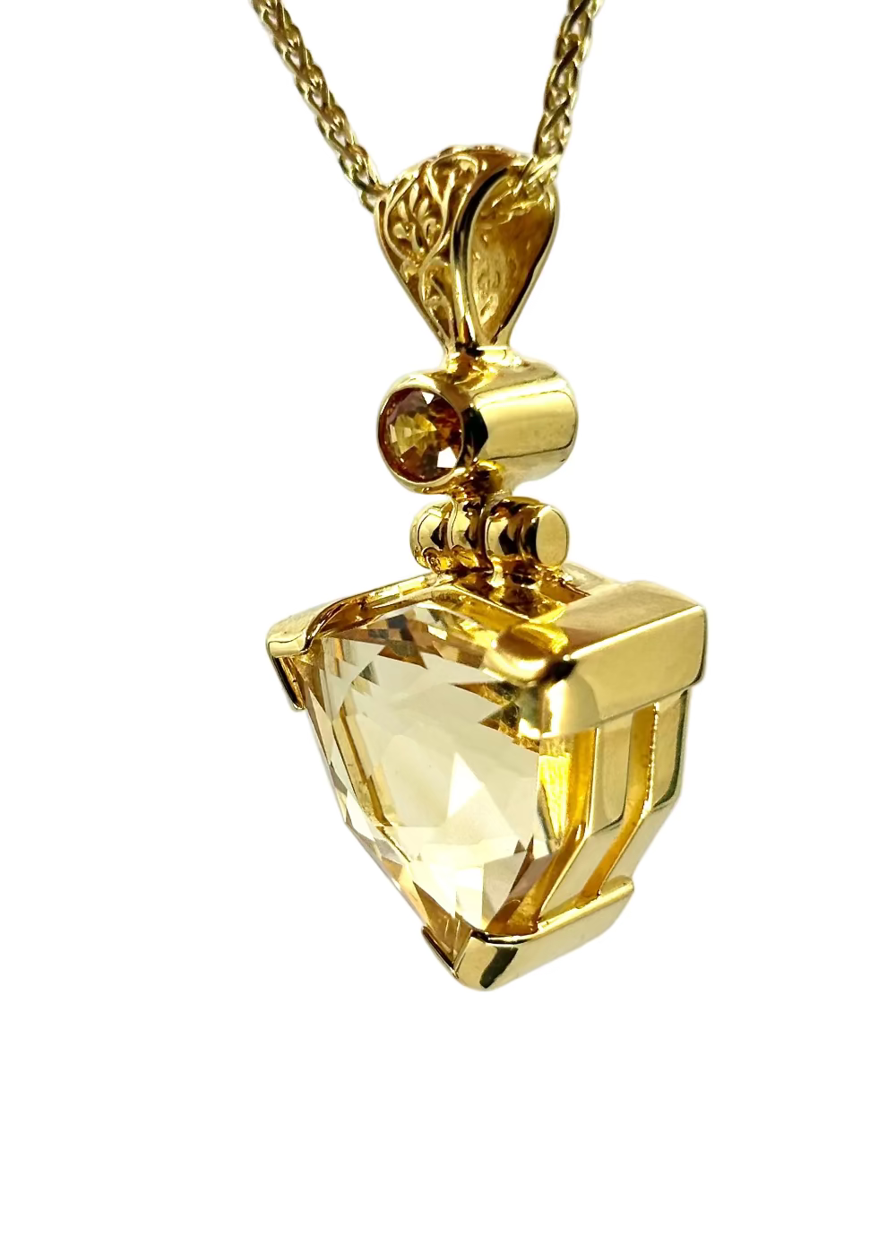 Citrine + Yellow Sapphire Fine Vibrational Gemstone Pendant *