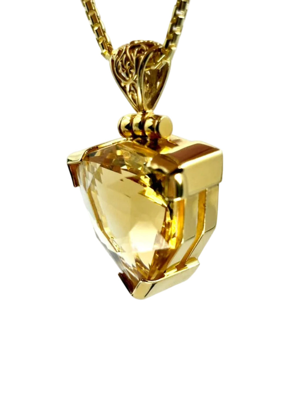 Citrine Trillion Fine Vibrational Gemstone Pendant *