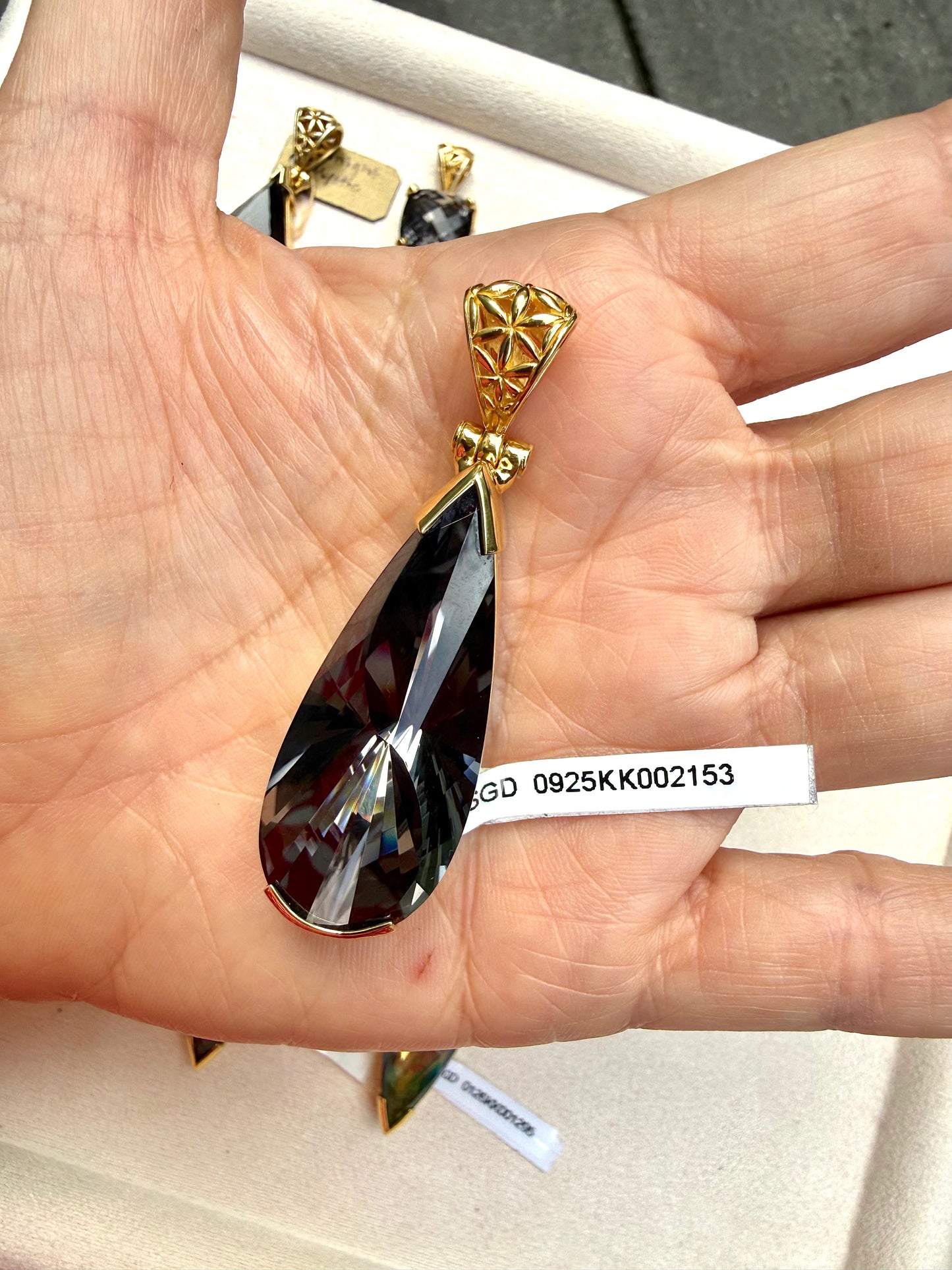 Midnight Mystic Teardrop/ Yin Yang cut, Fine Vibrational Gemstone Pendant *
