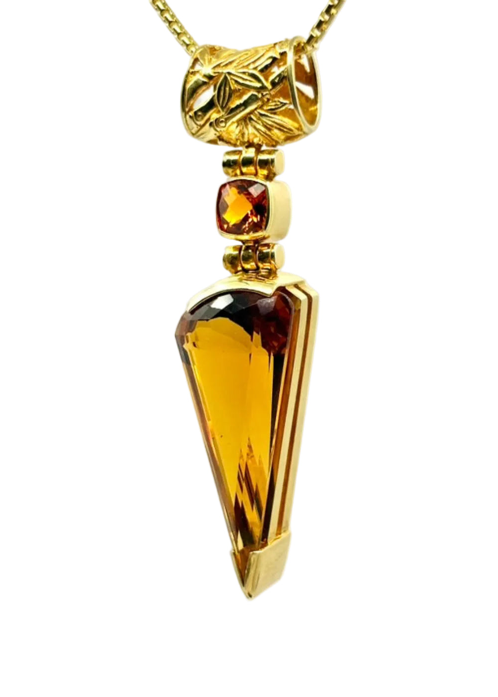 Cognac Sapphire x 2 Vibrational Gemstone Pendant