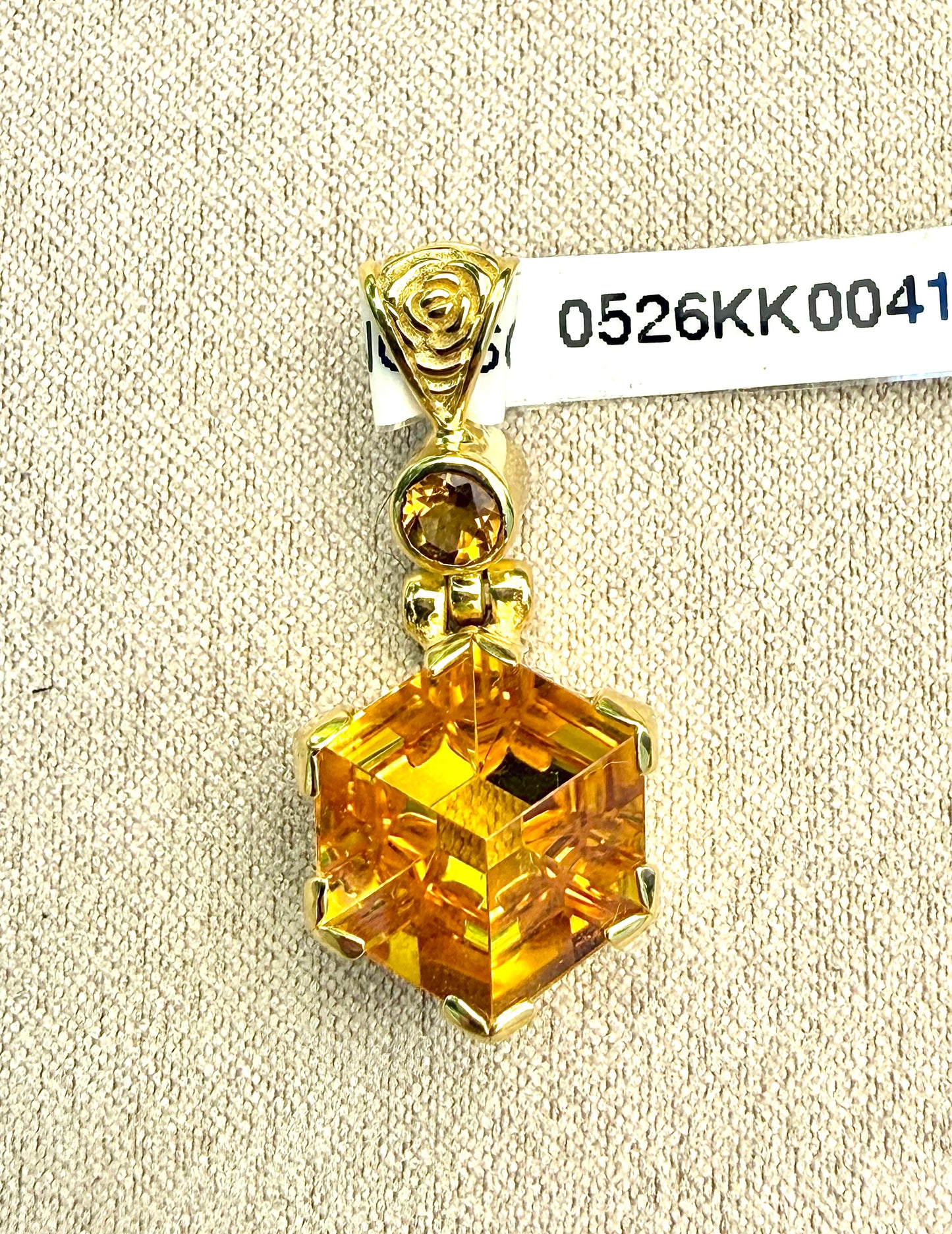 Golden Hydroquartz Portal + Citrine Fine Vibrational Gemstone Pendant *