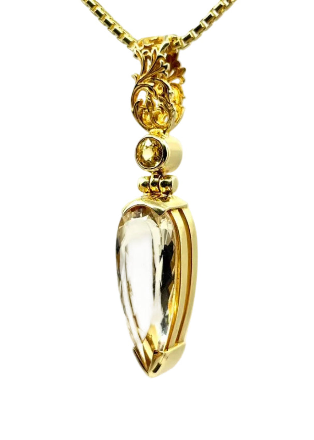 Scapolite + Natural Yellow Sapphire Vibrational Gemstone Pendant