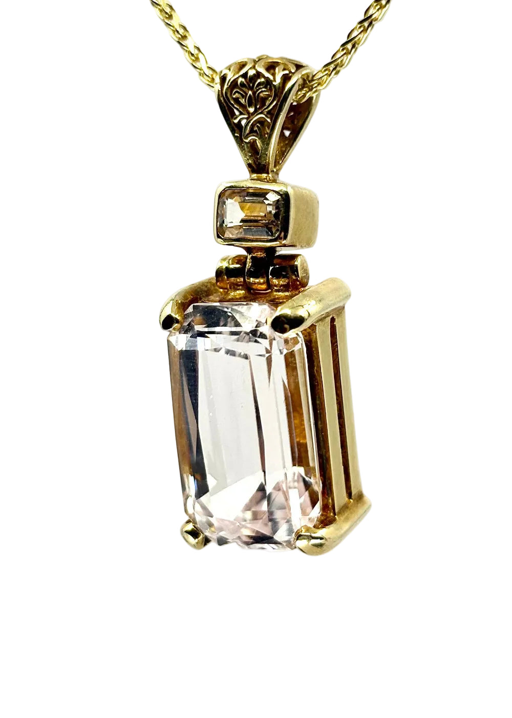Kunzite + Phenakite Fine Vibrational Gemstone Pendant *