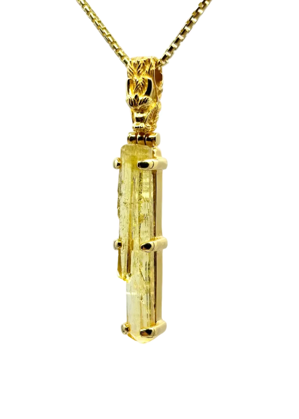 Raw Golden Beryl Fine Vibrational Gemstone Pendant