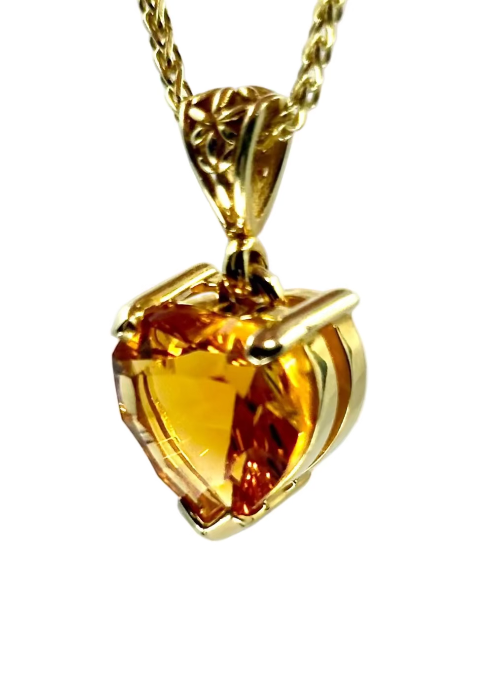 Citrine Heart Vibrational Gemstone Pendant *