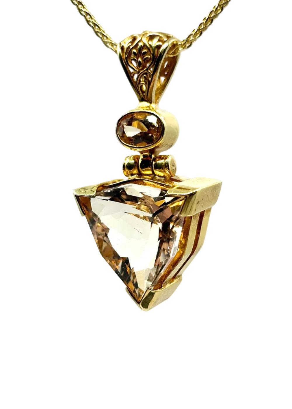 Scapolite + Imperial Topaz Fine Vibrational Gemstone Pendant