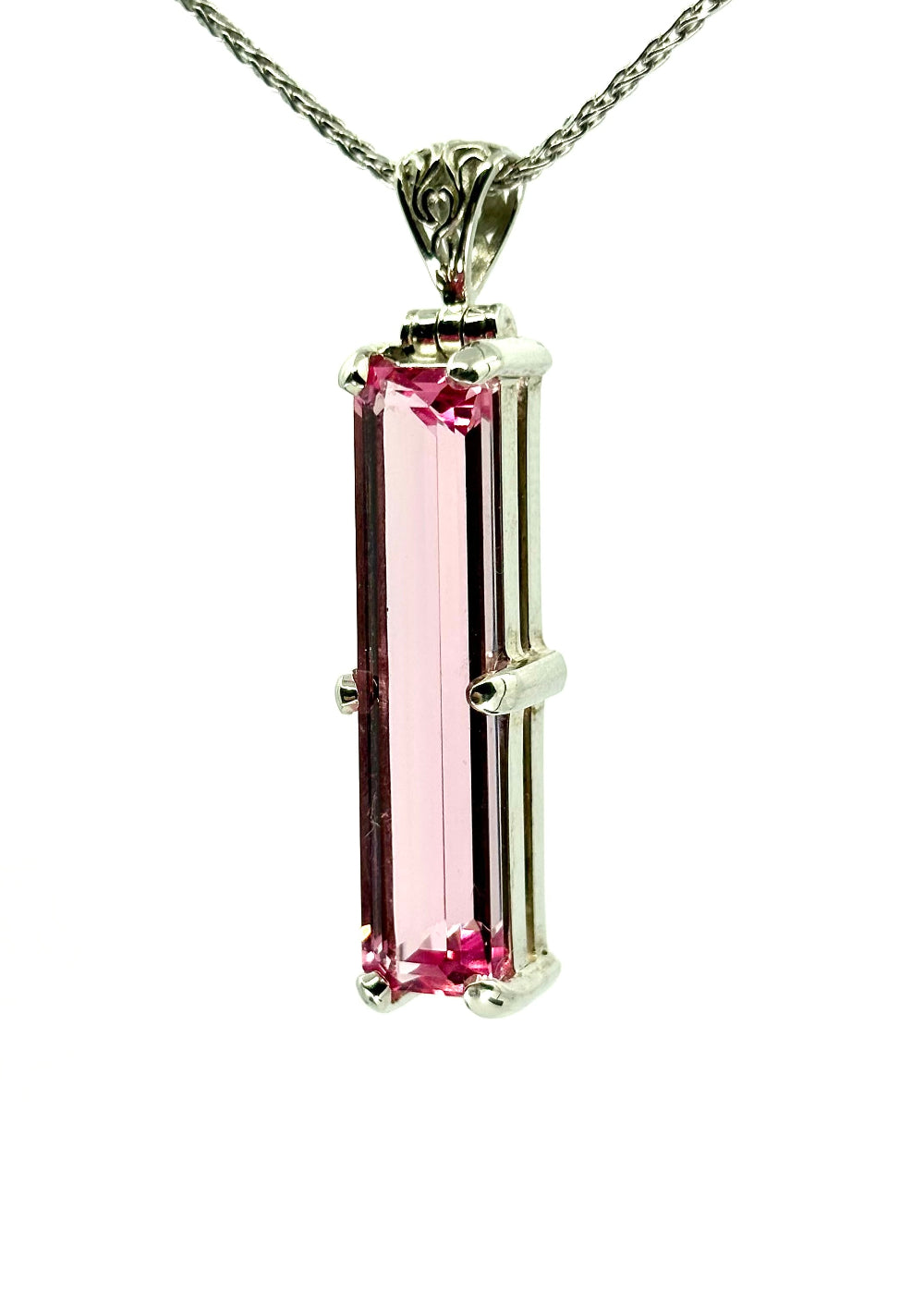 Crystalline Pink Beryl Fine Vibrational Gemstone Pendant