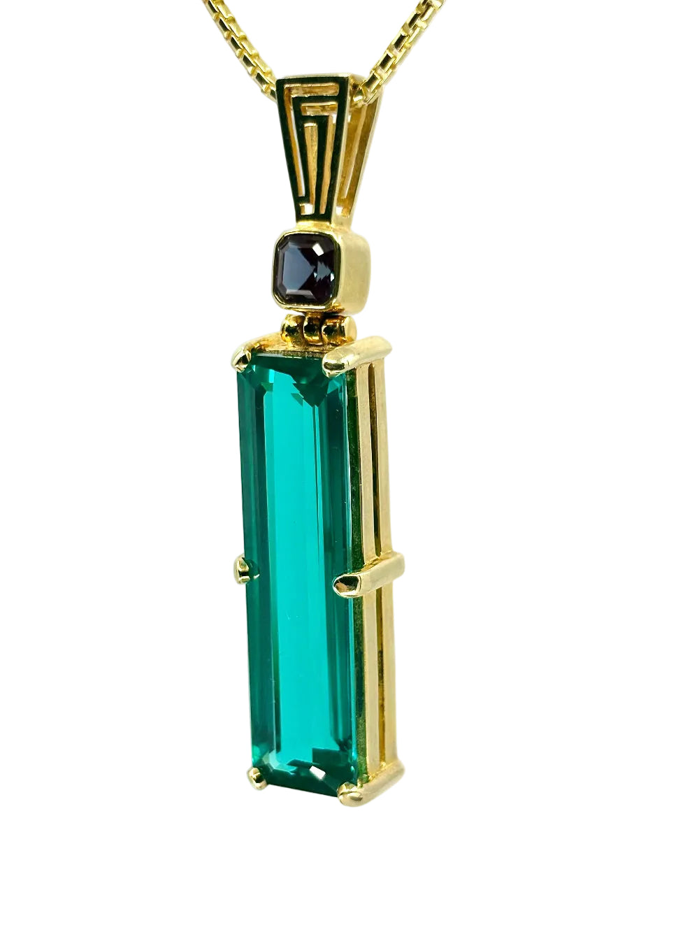 YAG Paraiba Effect + Alexandrite Chrysoberyl Fine Vibrational Gemstone Pendant