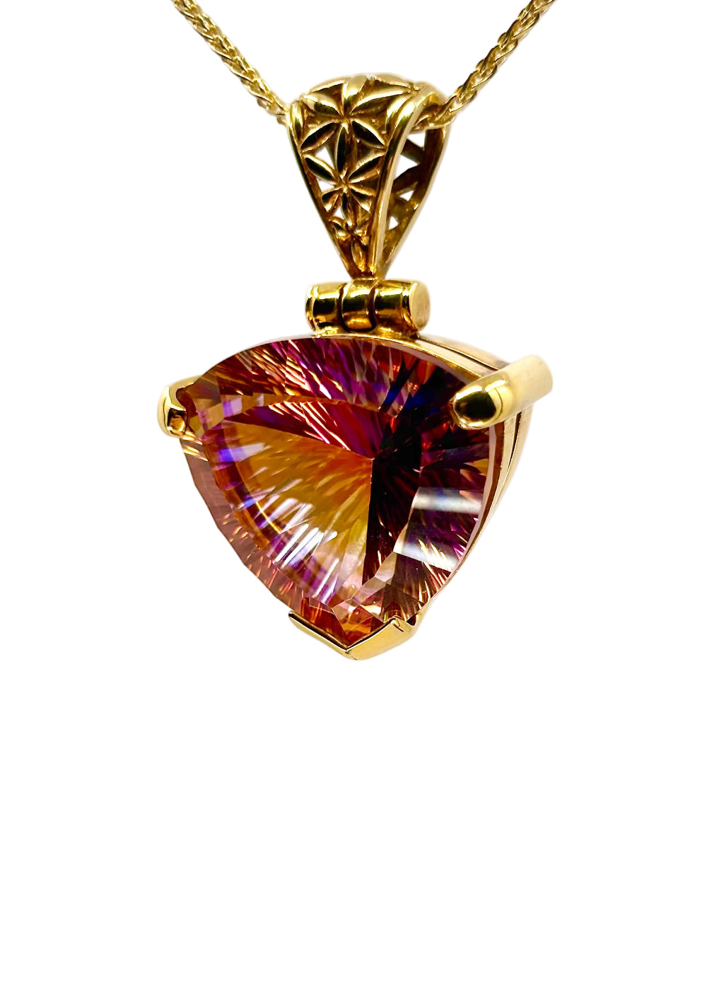 Sunstar Mystic Quartz, Fine Vibrational Gemstone Pendant