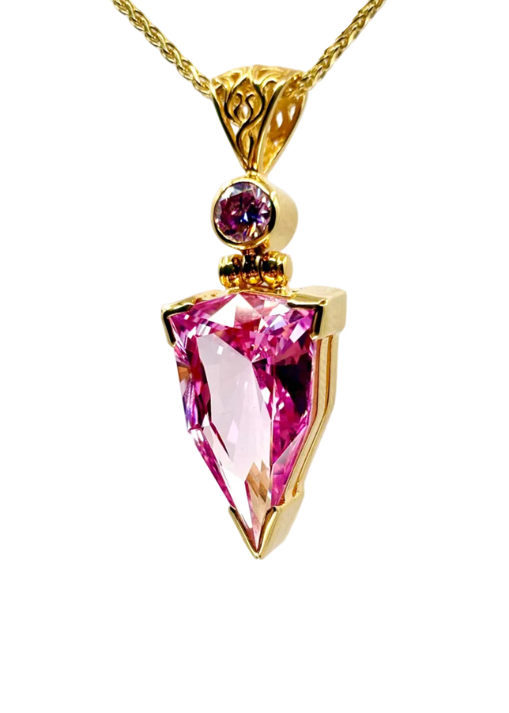 Imperial Pink Sapphire + Pink Moissanite Fine Vibrational Gemstone