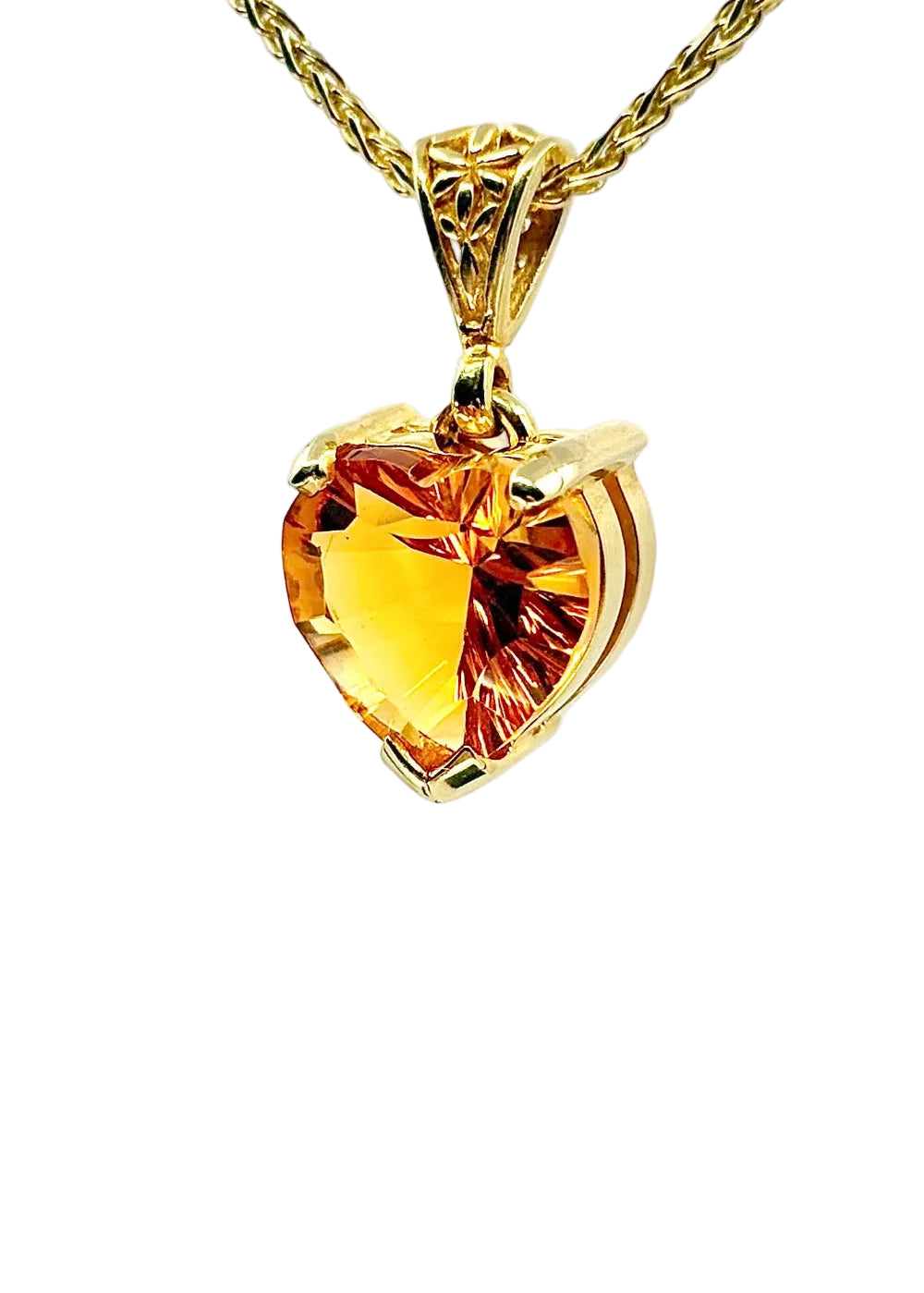 Citrine Heart Vibrational Gemstone Pendant