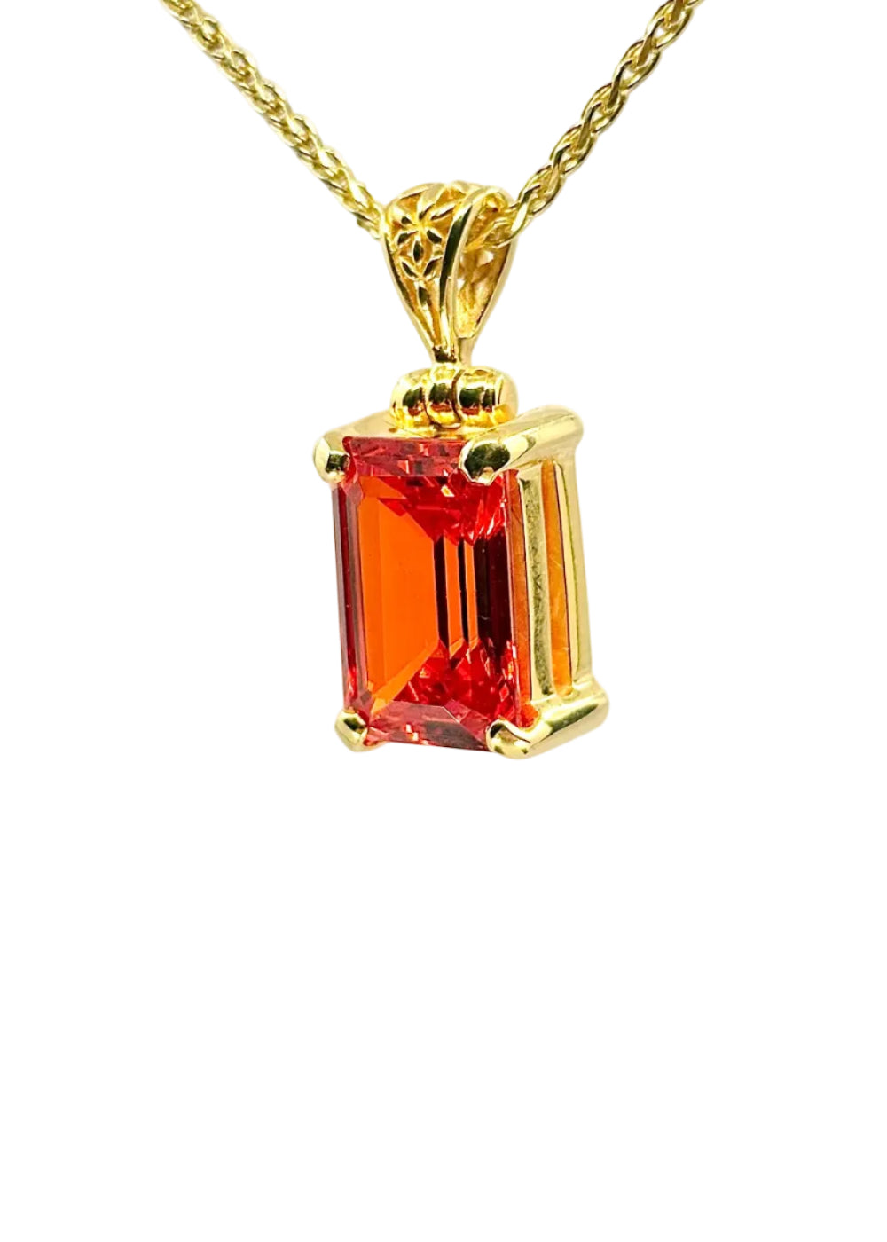 Padparadscha Sapphire Fine Vibrational Gemstone Pendant