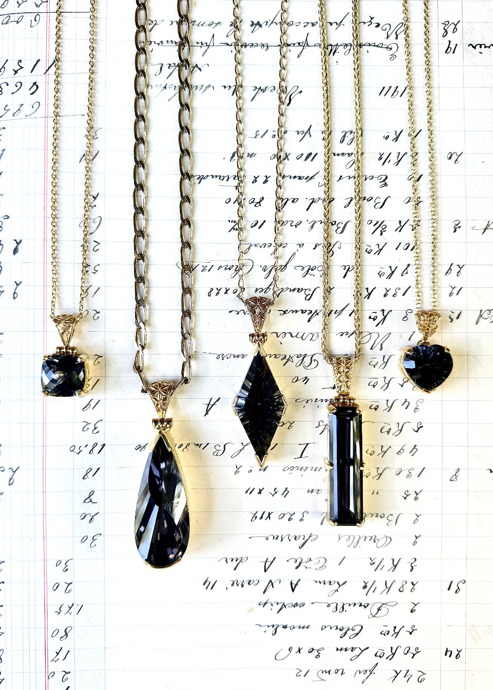 Midnight Mystic Quartz Heart Fine Vibrational Gemstone Pendant