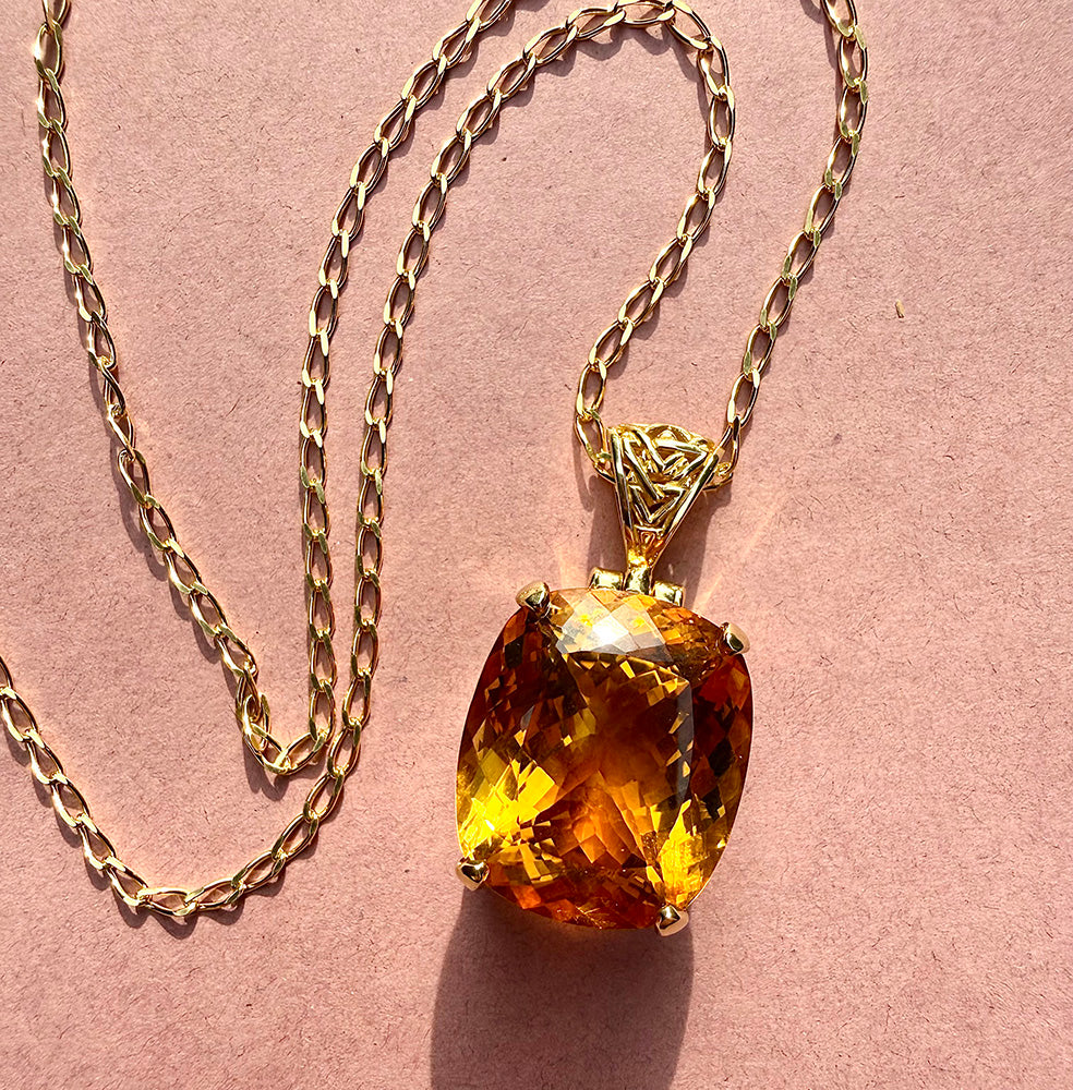 Citrine gemstone pendant
