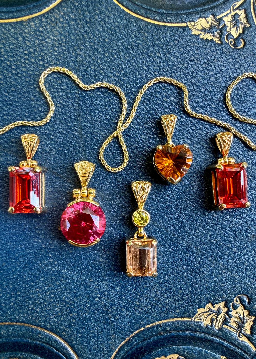 Red Beryl Vibrational Gemstone Pendant