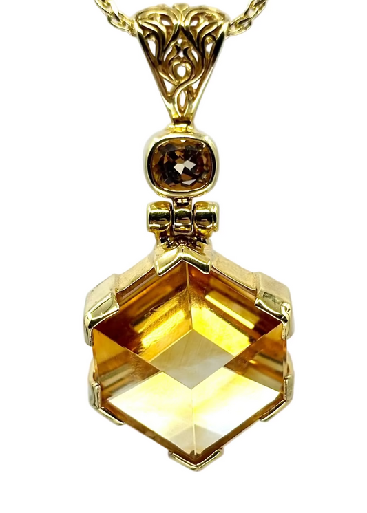 Citrine Portal + Imperial Topaz Fine Vibrational Gemstone Pendant *