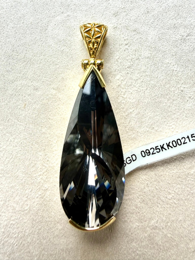 Midnight Mystic Teardrop/ Yin Yang cut, Fine Vibrational Gemstone Pendant *