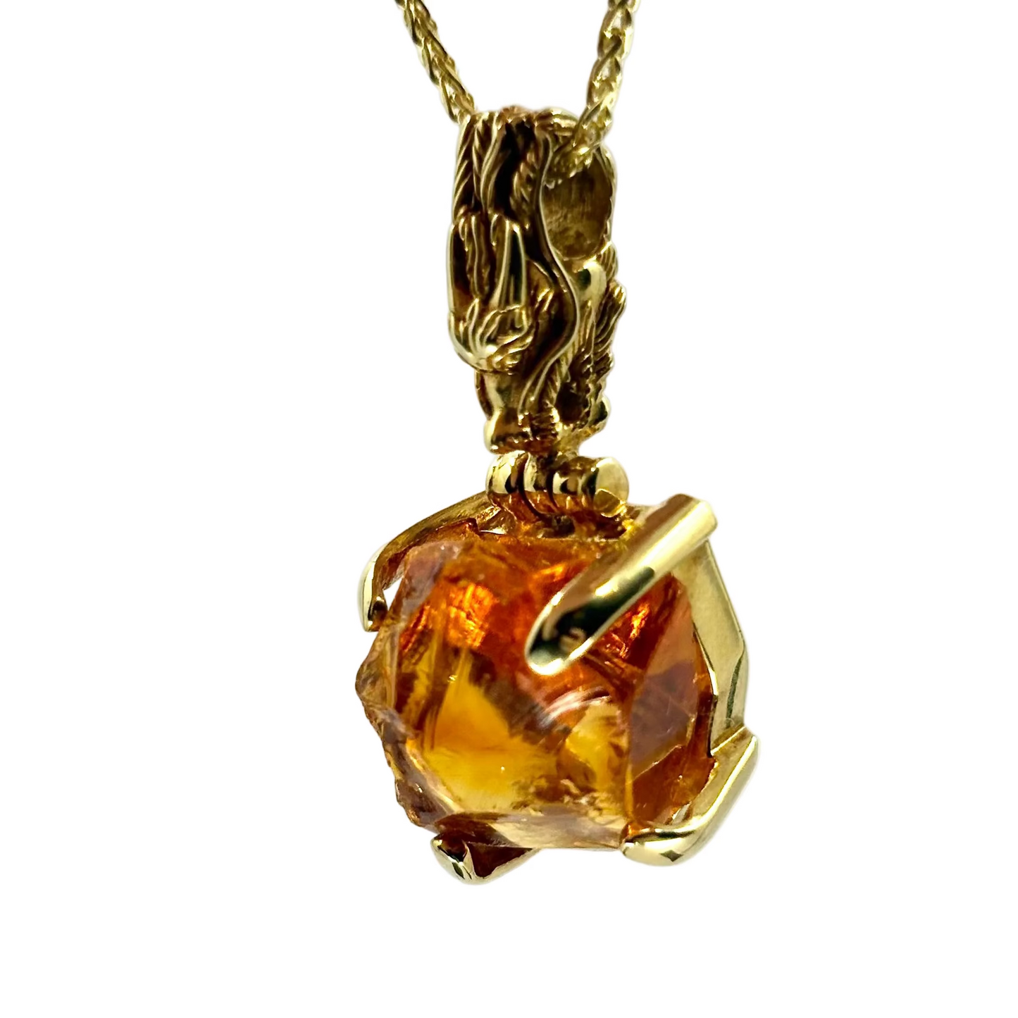 Raw Citrine Fine Vibrational Gemstone Pendant *