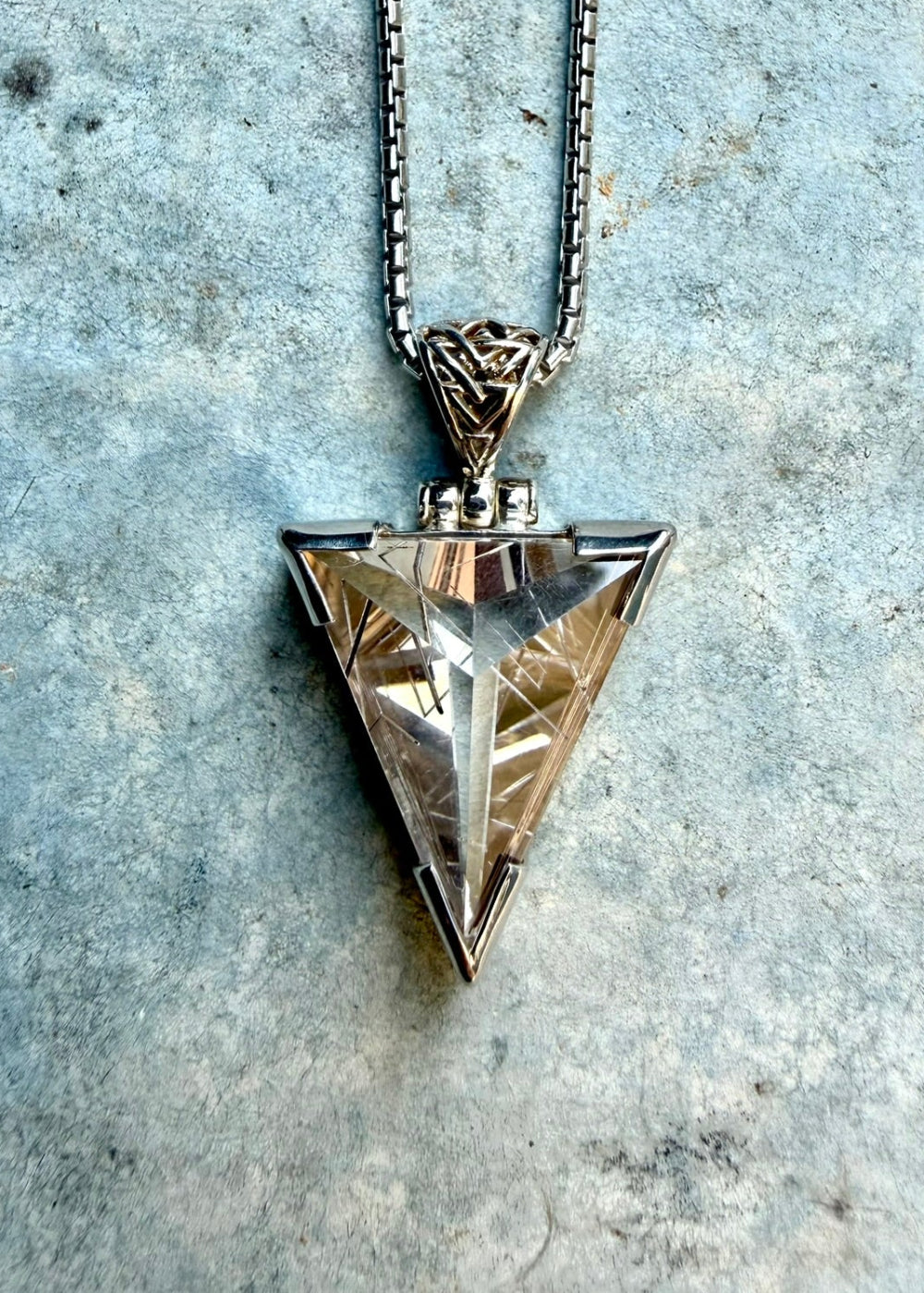 Rutilated Titanium Quartz Pyramid Fine Vibrational Gemstone
