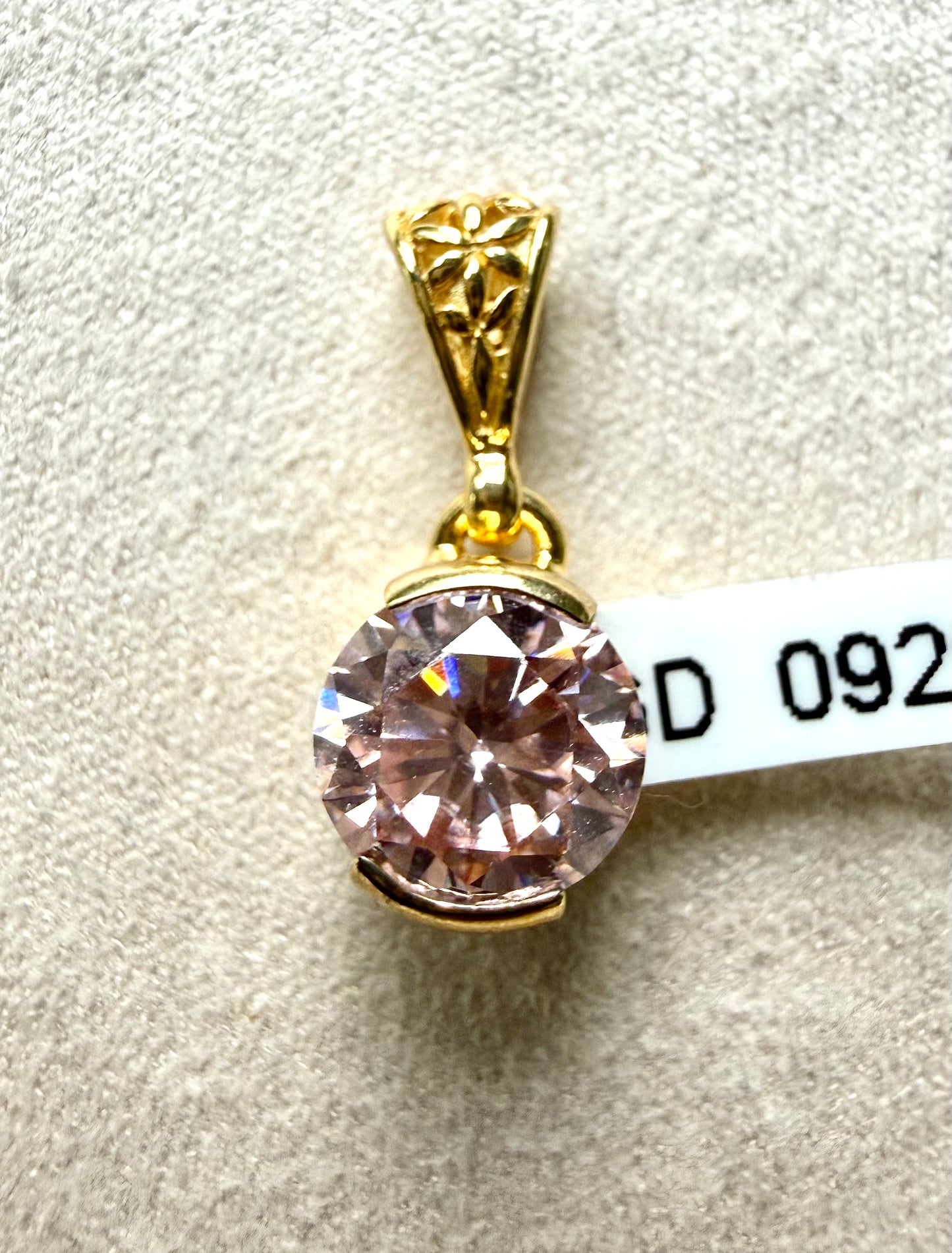 Pink Moissanite Fine Vibrational Gemstone Pendant *
