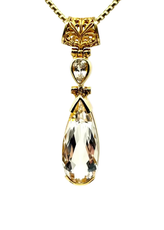 Goshenite + Phenakite Fine Vibrational Gemstone Pendant