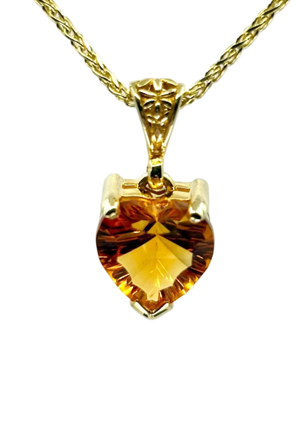 Citrine Heart Vibrational Gemstone Pendant *