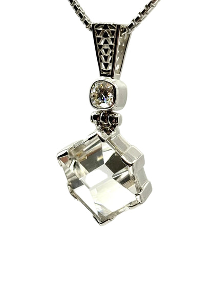 Portal Quartz + Moissanite Vibrational Gemstone Pendant