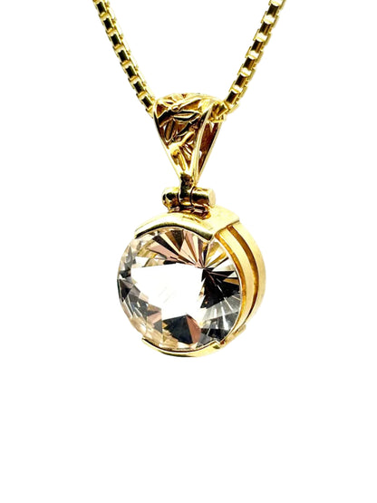 White Sapphire Vibrational Gemstone Pendant