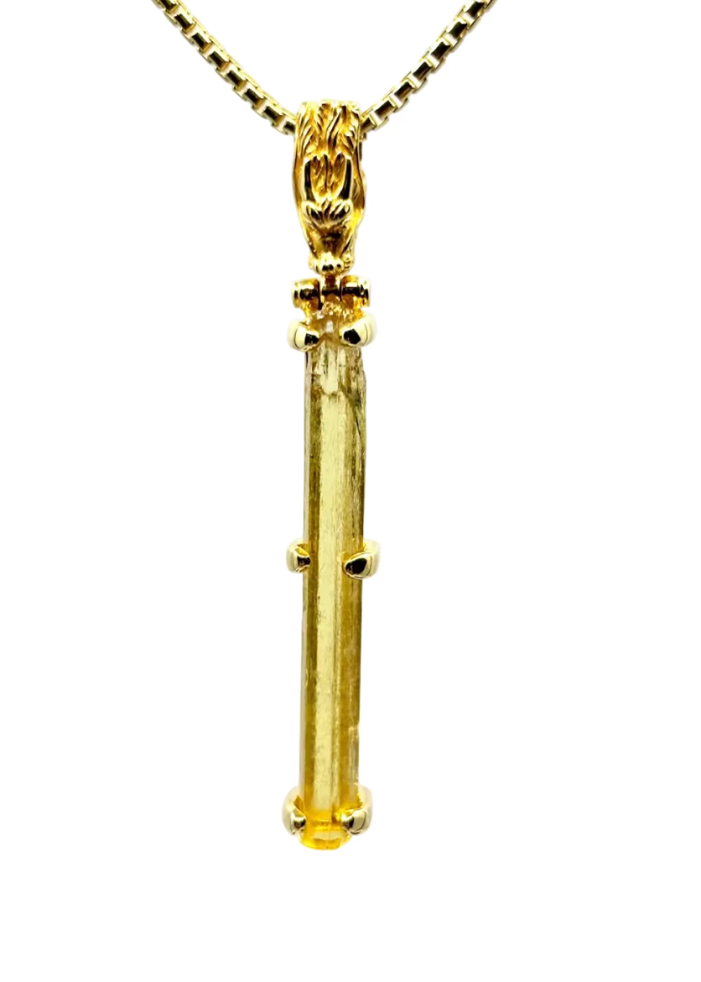 Raw Golden Beryl Fine Vibrational Gemstone Pendant