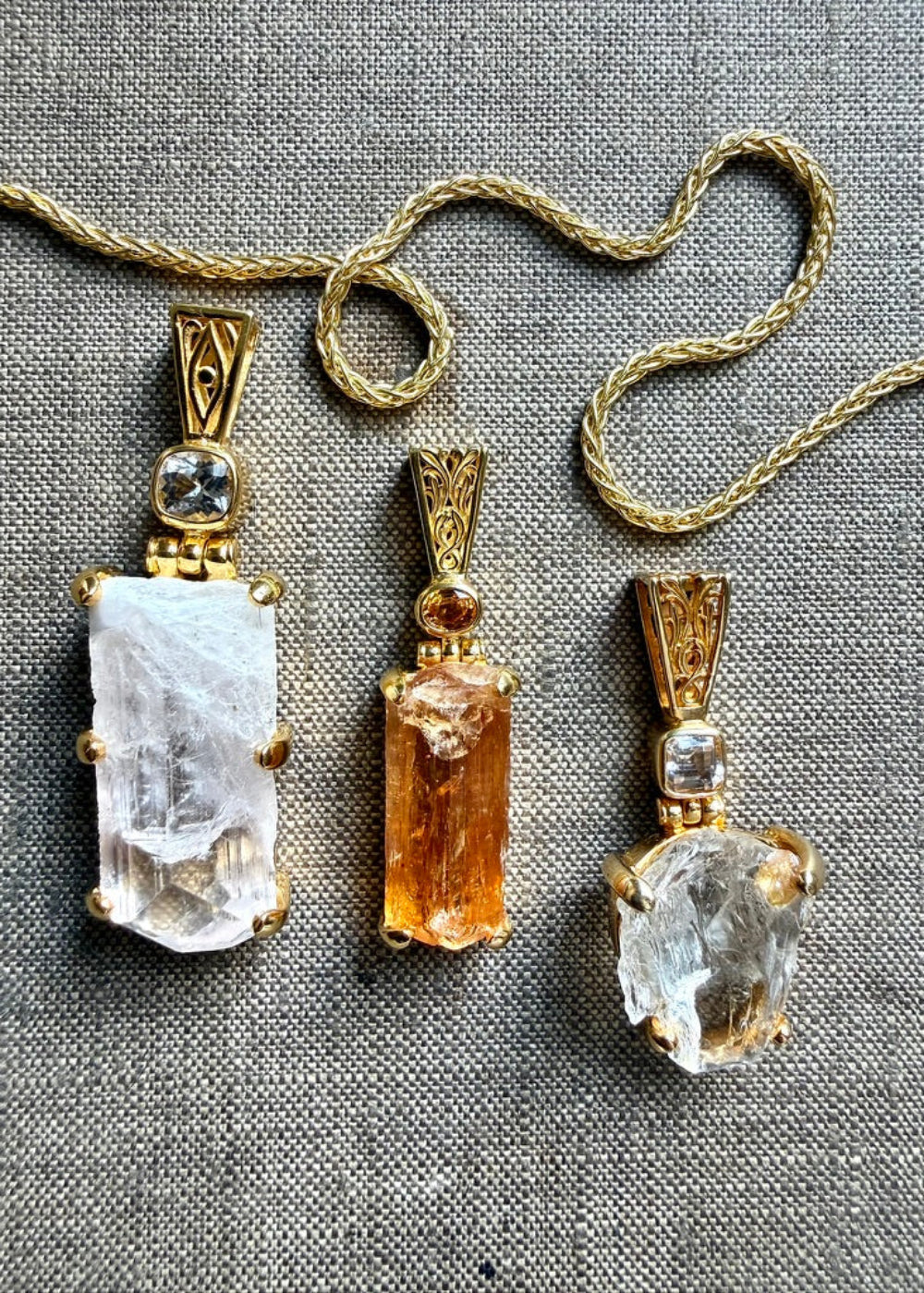 Raw Danburite Fine Vibrational Gemstone Pendant