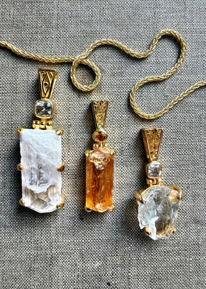 Raw Danburite Vibrational Gemstone Pendant