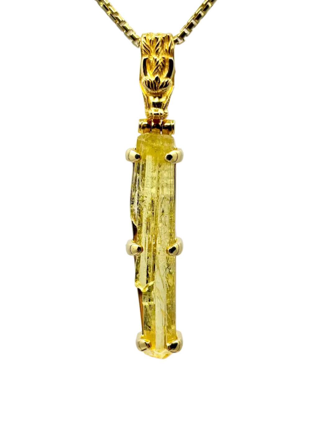 Raw Golden Beryl Fine Vibrational Gemstone Pendant