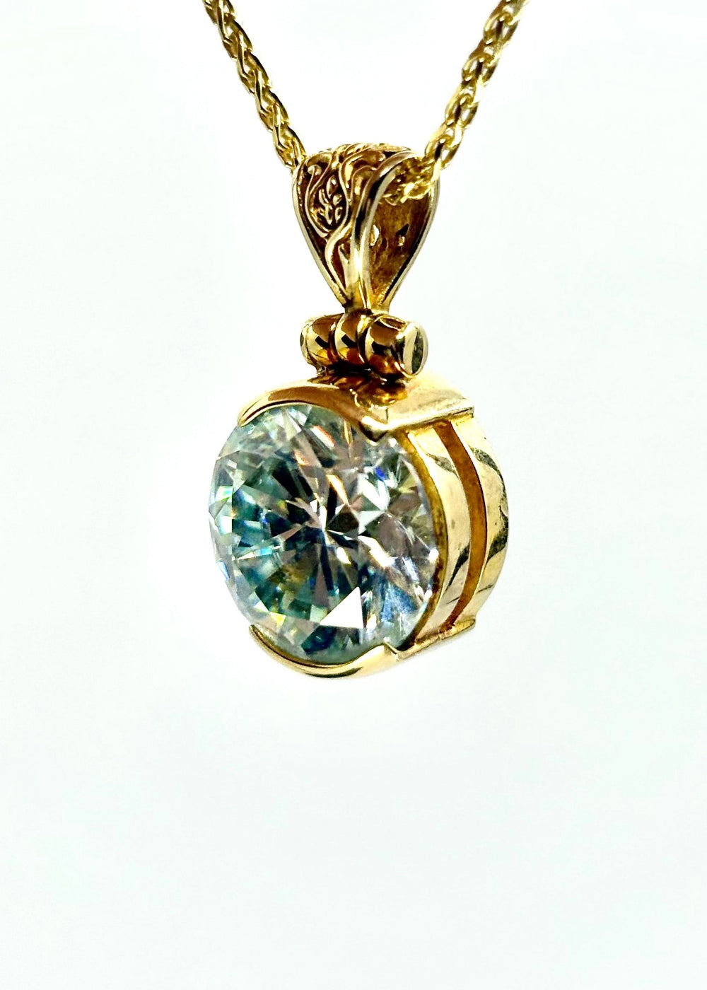 Moissanite Fine Vibrational Gemstone Pendant