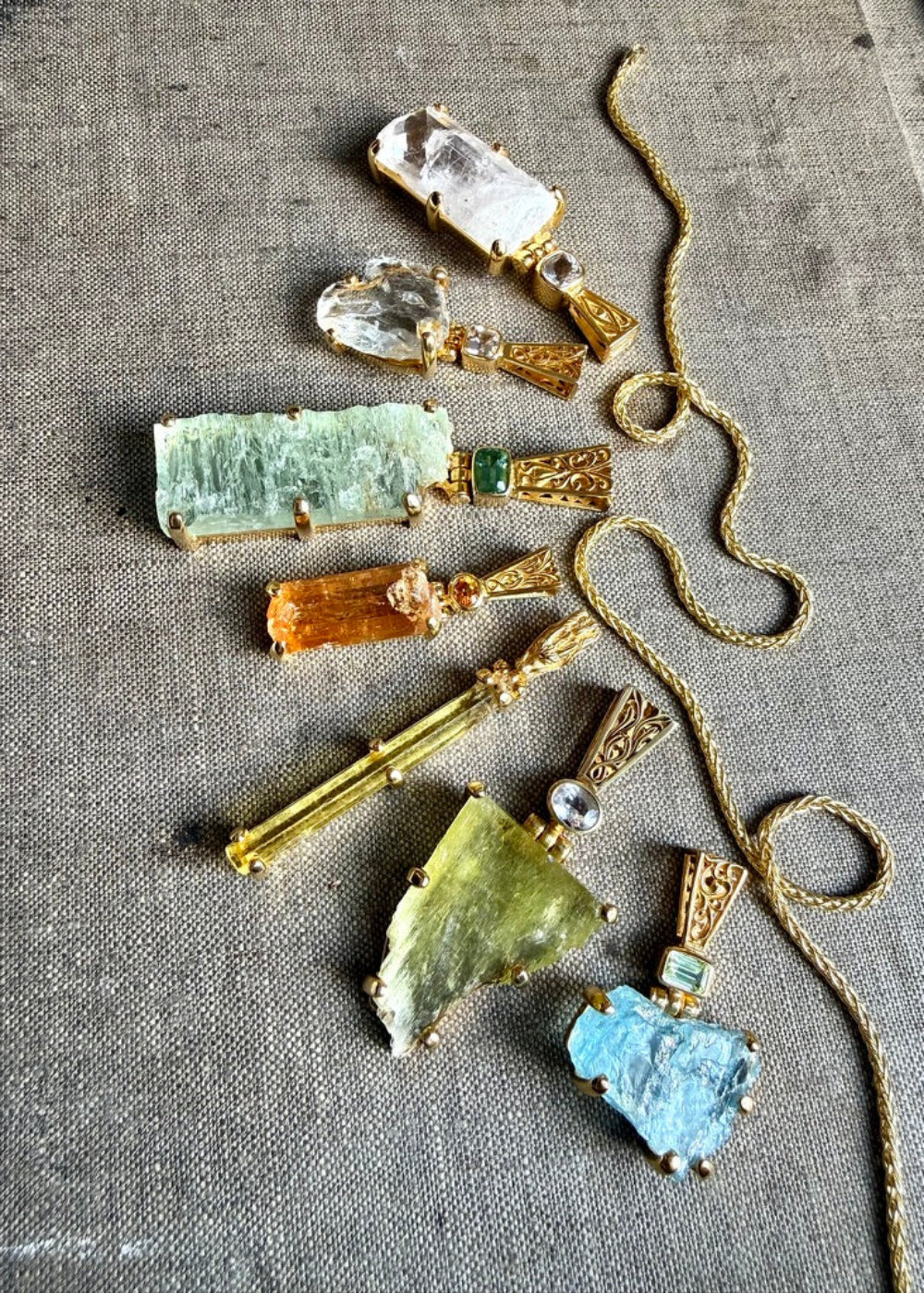 Raw Danburite Fine Vibrational Gemstone Pendant