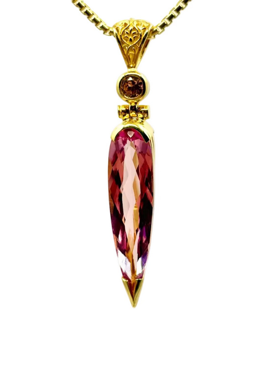 Pink Byron Emerald + Pink Sapphire, Fine Vibrational Gemstone Pendant