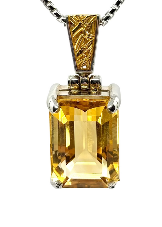 Emerald cut Gaia Citrine Gemstone 