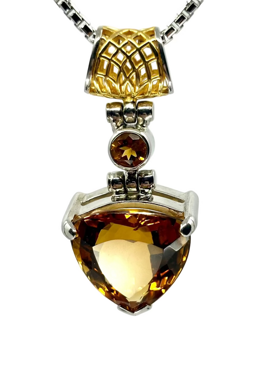 Citrine x2 Fine Vibrational Gemstone Pendant *