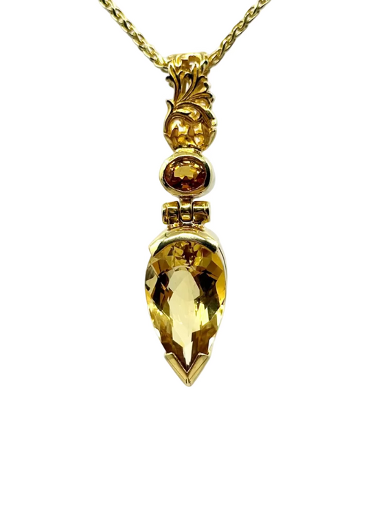 Golden Beryl + Yellow Sapphire Vibrational Gemstone Pendant