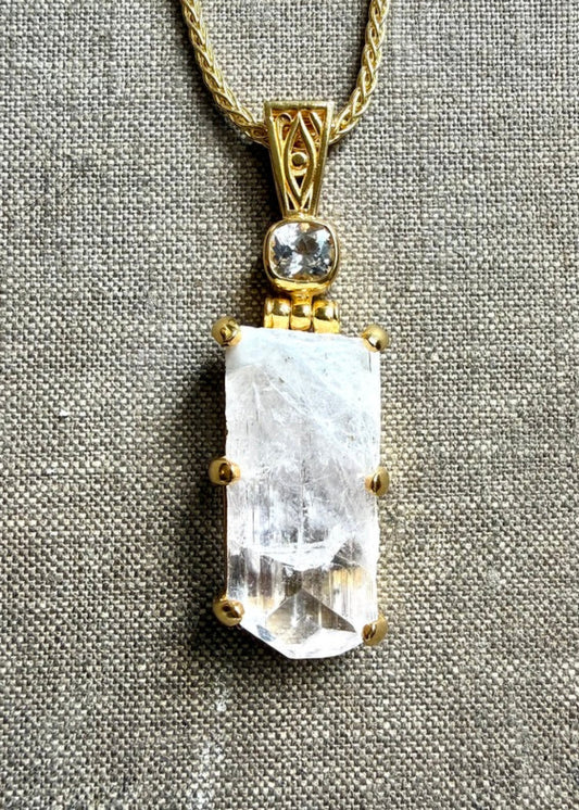 Raw Danburite x2 Fine Vibrational Gemstone Pendant *