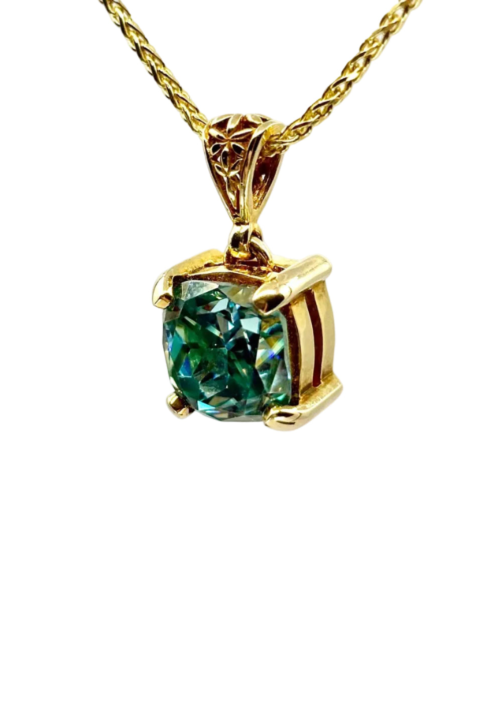 Blue Green Moissanite 