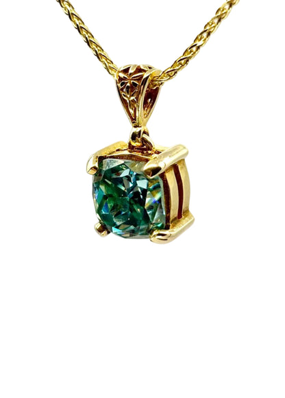 Blue Green Moissanite 