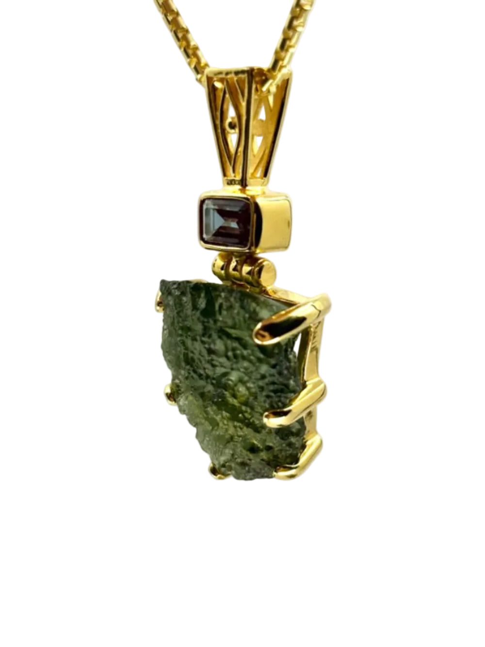 Moldavite + Alexandrite Crysoberyl Fine Vibrational Gemstone Pendant *