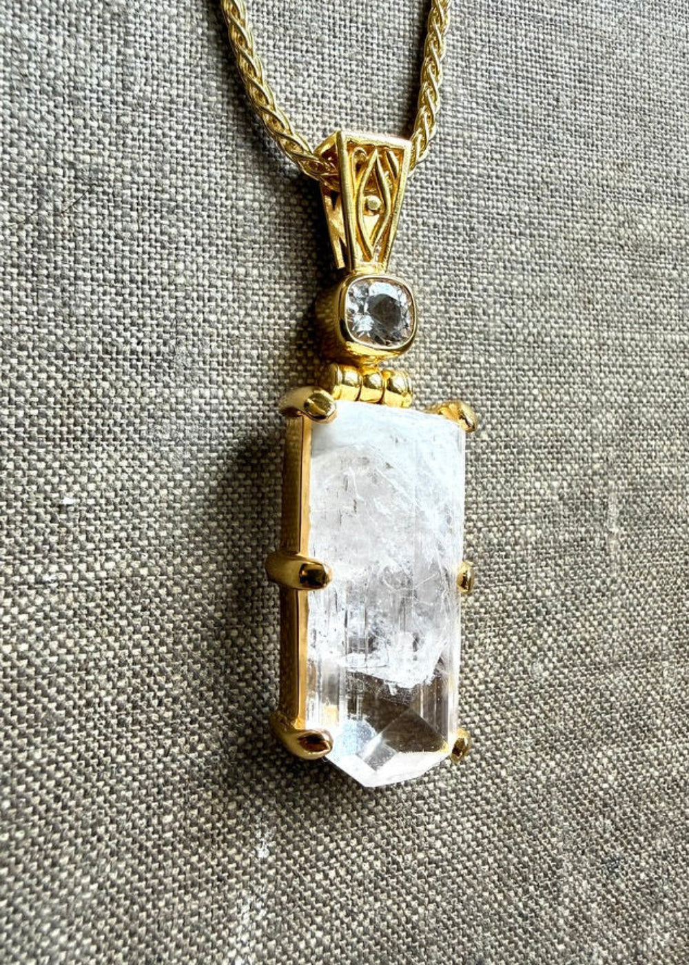 Raw Danburite Fine Vibrational Gemstone Pendant