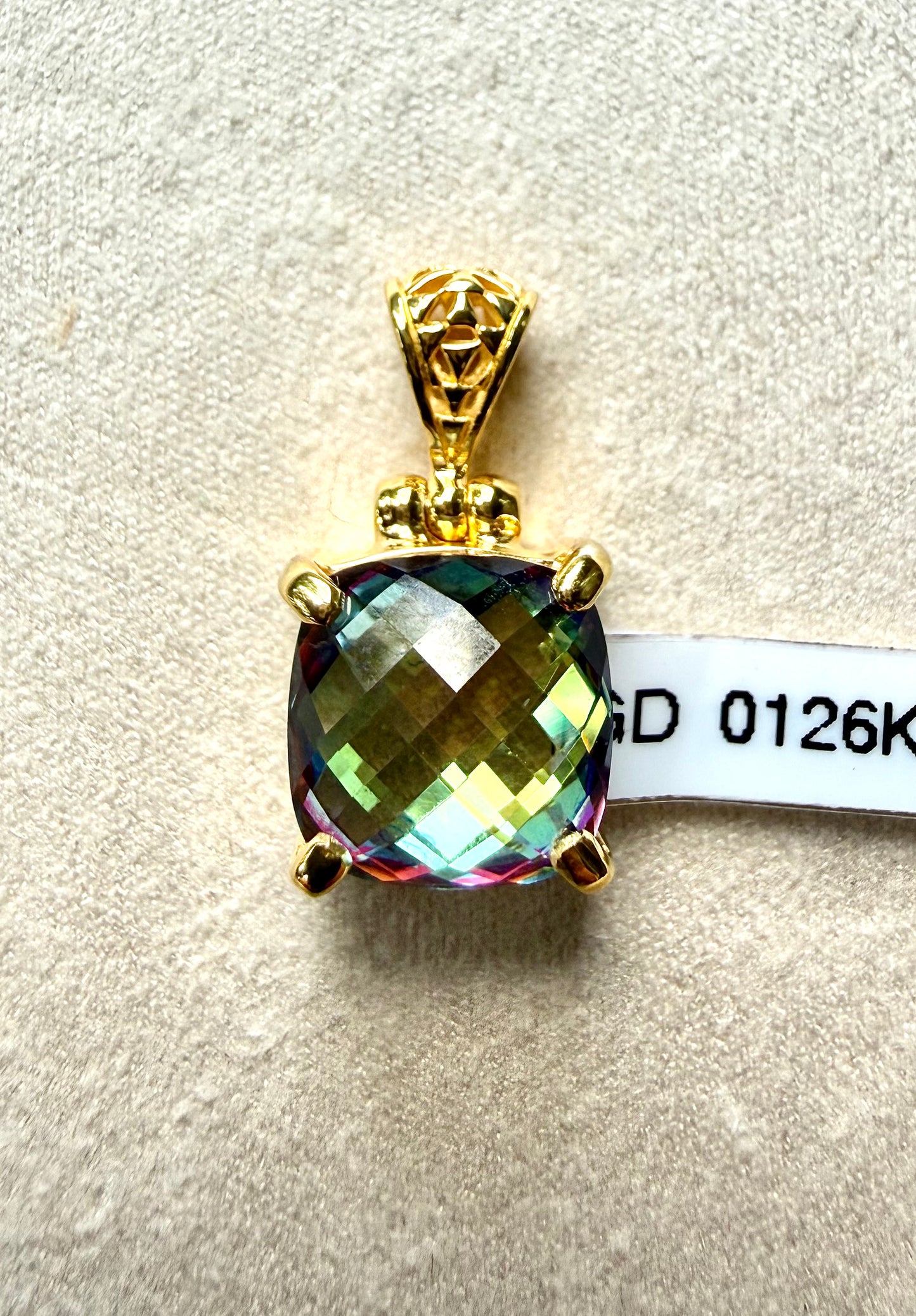 Luminous Heart Mystic Quartz, Fine Vibrational Gemstone Pendant *