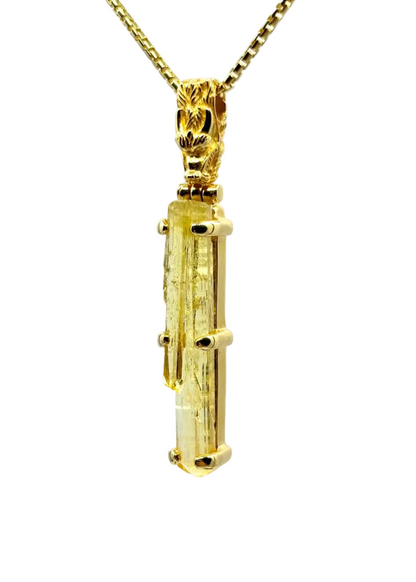 Raw Golden Beryl Vibrational Gemstone Pendant