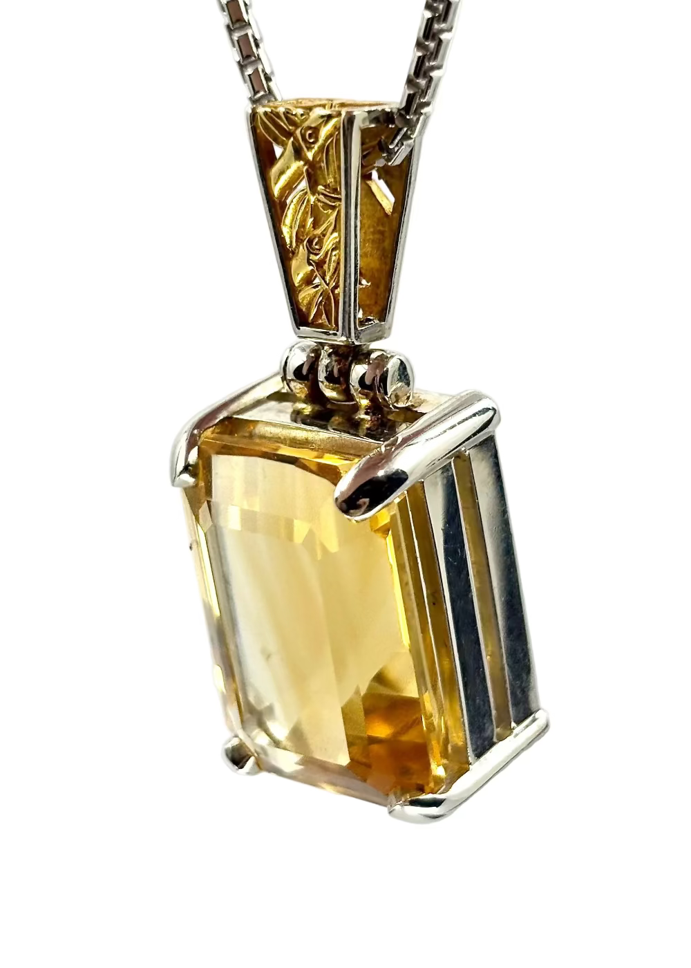 Citrine Gaia, Emerald Cut Gemstone 