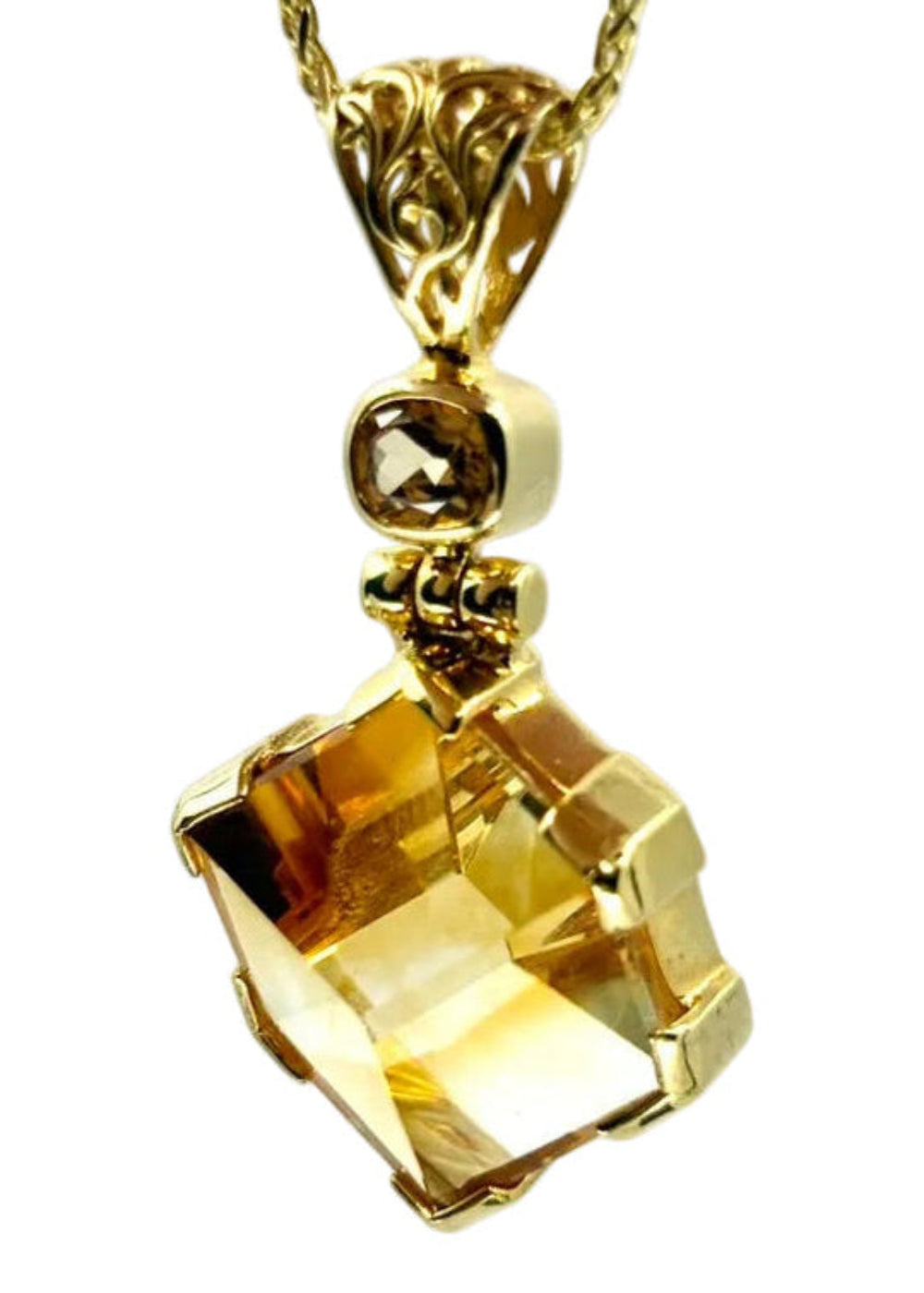 Citrine Portal + Imperial Topaz Fine Vibrational Gemstone Pendant *