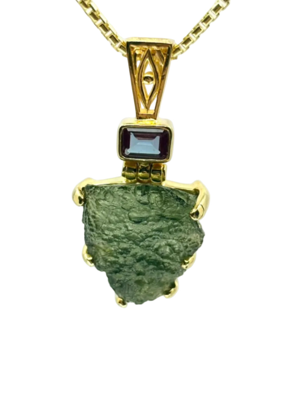 Moldavite + Alexandrite Crysoberyl Fine Vibrational Gemstone Pendant *