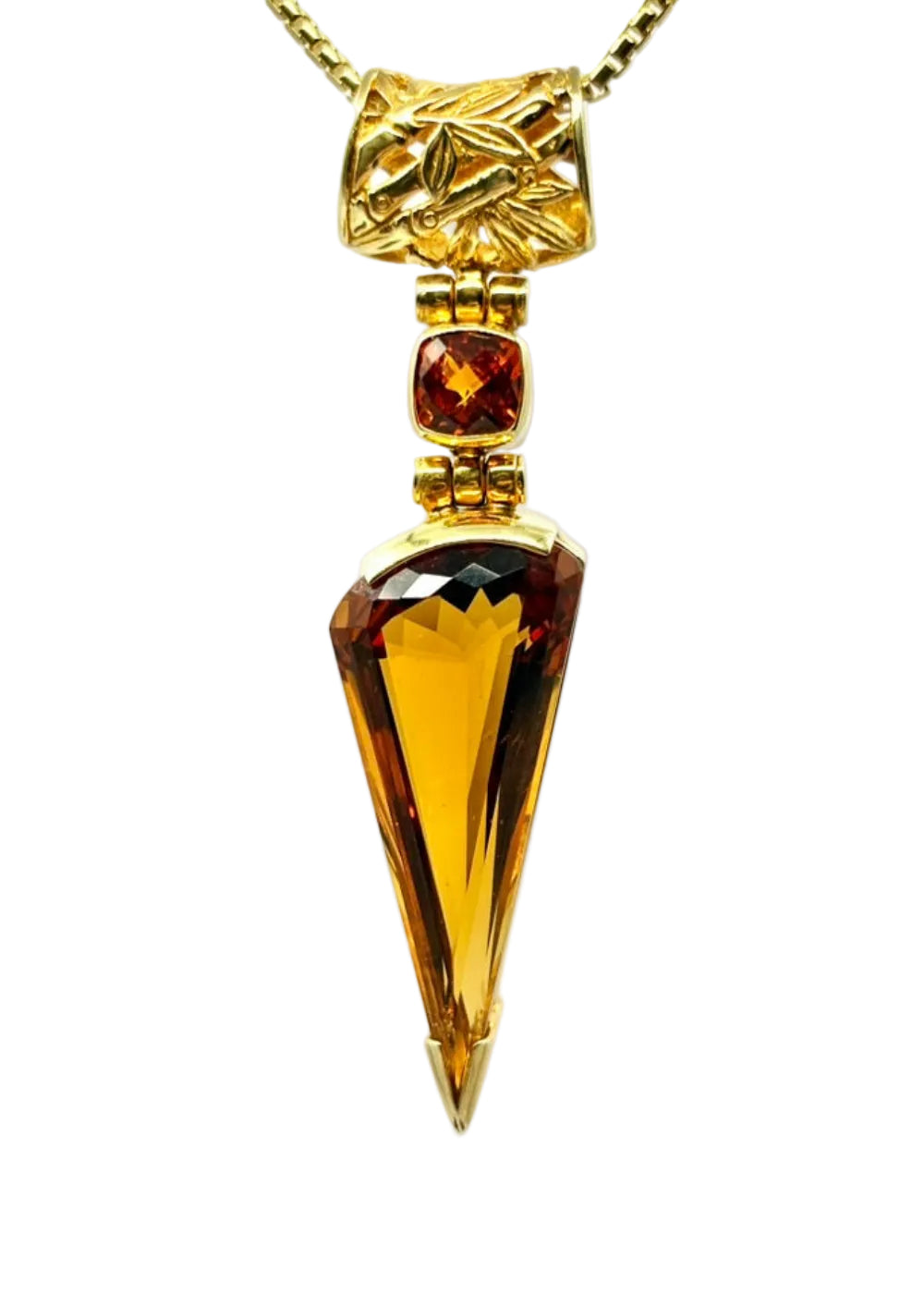 Cognac Sapphire x 2 Vibrational Gemstone Pendant